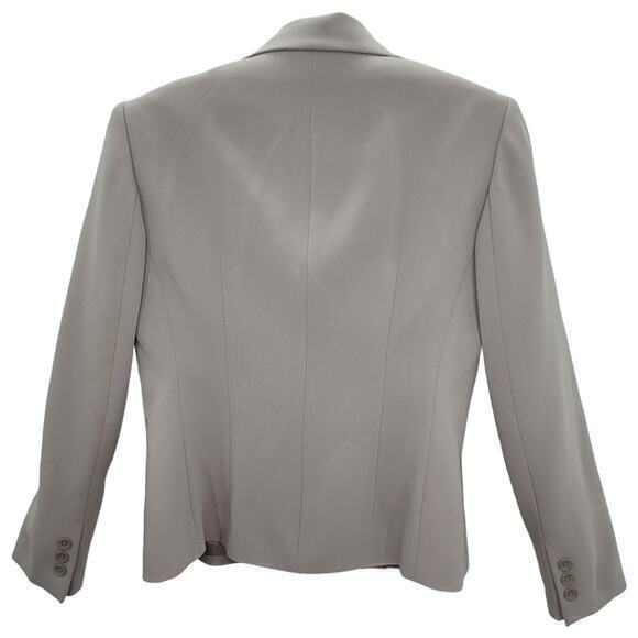 Vintage Petite Sophisticate Gray Two‎ Button Long Sleeve Boxy Blazer Jacket - Picture 3 of 15